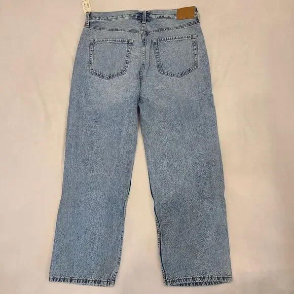 NWT AERO HIGH RISE BAGGY Jeans Light Wash Ripped Distressed Sz 12 Short - Picture 10 of 10